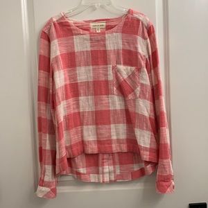 Pink gingham cloth & stone shirt